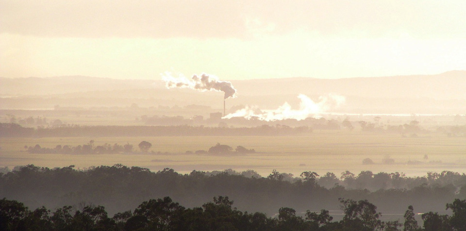 Pollution at sunset